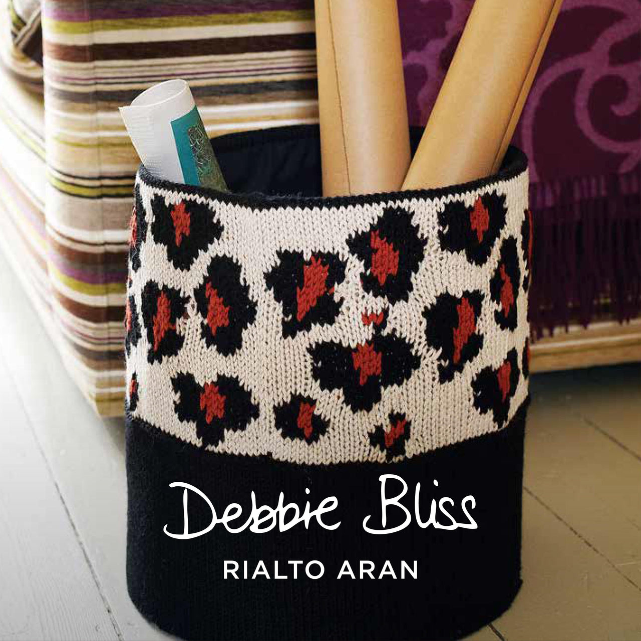 Debbie Bliss Leopard Waste Basket Knitting Pattern