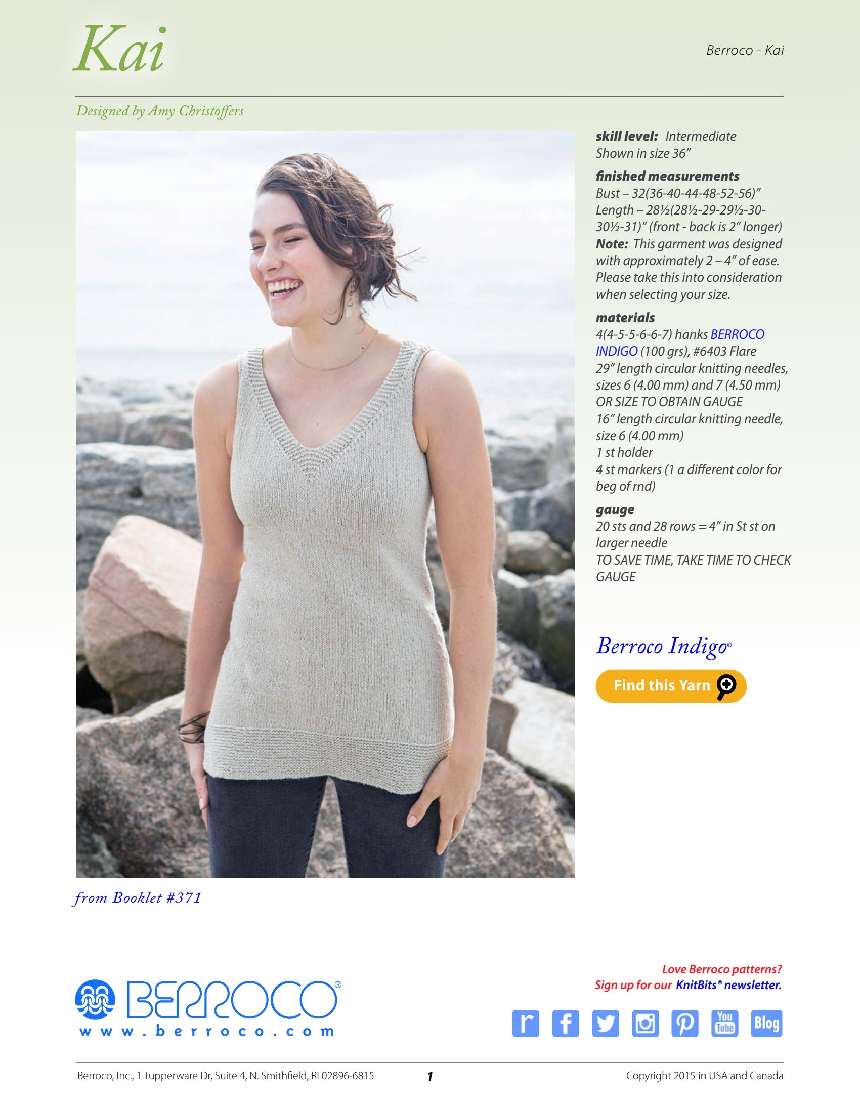 Berroco Kai Jumper Knitting Pattern