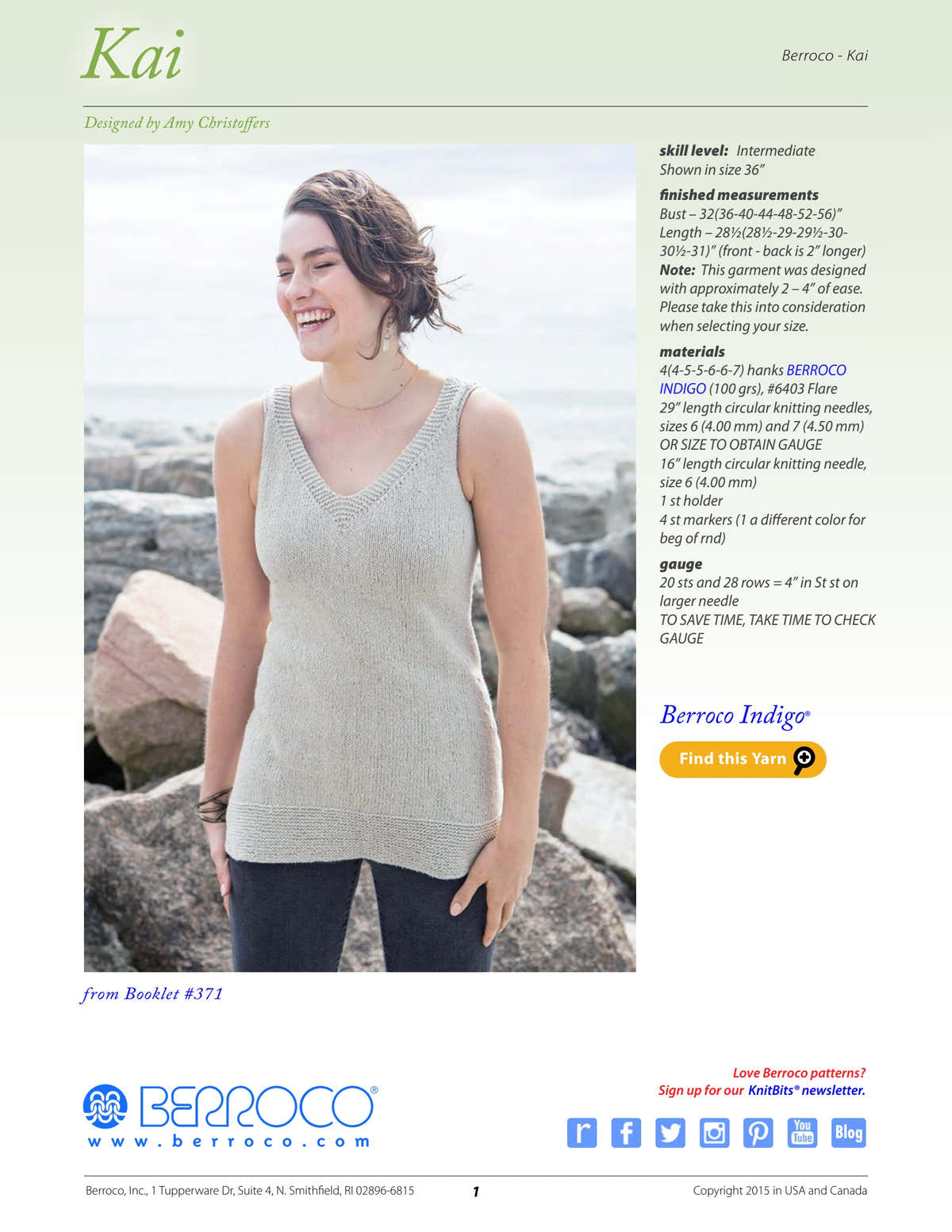 Berroco Kai Jumper Knitting Pattern