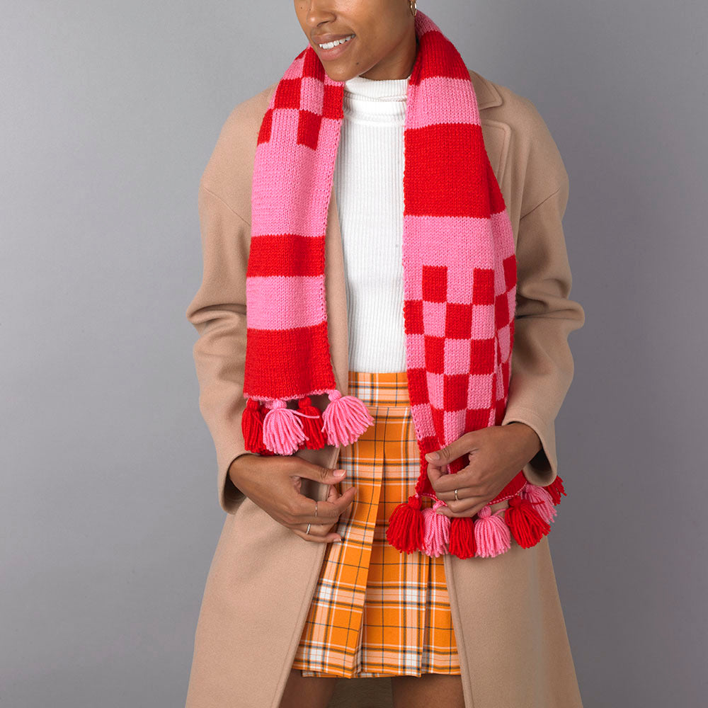 Paintbox Yarns Rallying Reversible Scarf Knitting Pattern