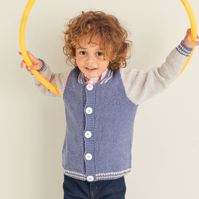 Sirdar Varsity Jacket Cardigan Knitting Pattern