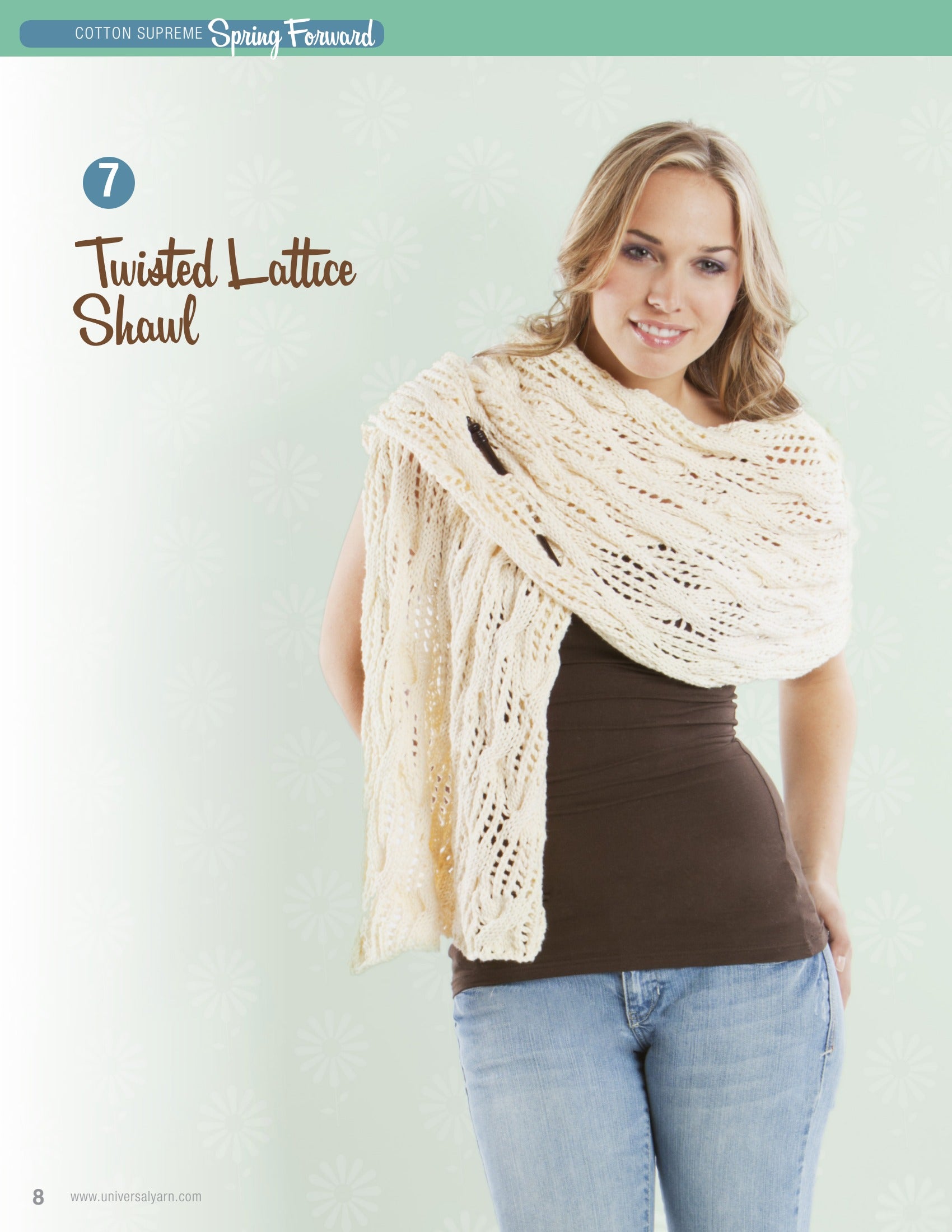 Universal Yarn Twisted Lattice Shawl Scarf Knitting Pattern