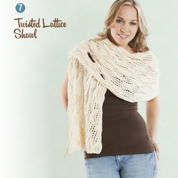 Universal Yarn Twisted Lattice Shawl Scarf Knitting Pattern