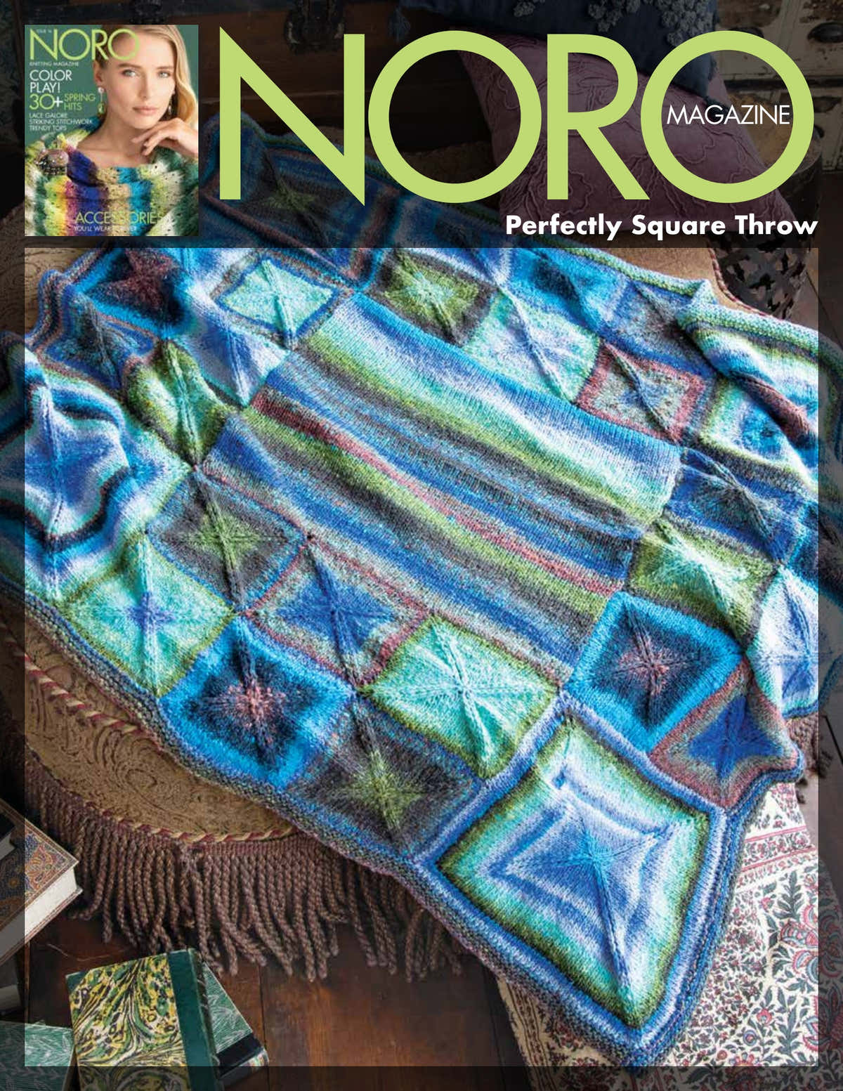 Noro Perfectly Square Throw Blanket Knitting Pattern