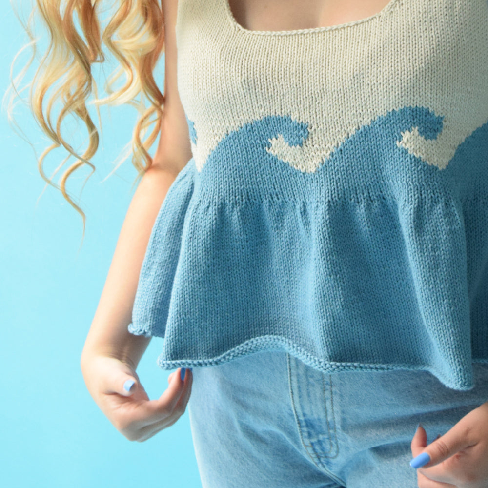 Paintbox Yarns Surf The Wave Tank Top Knitting Pattern