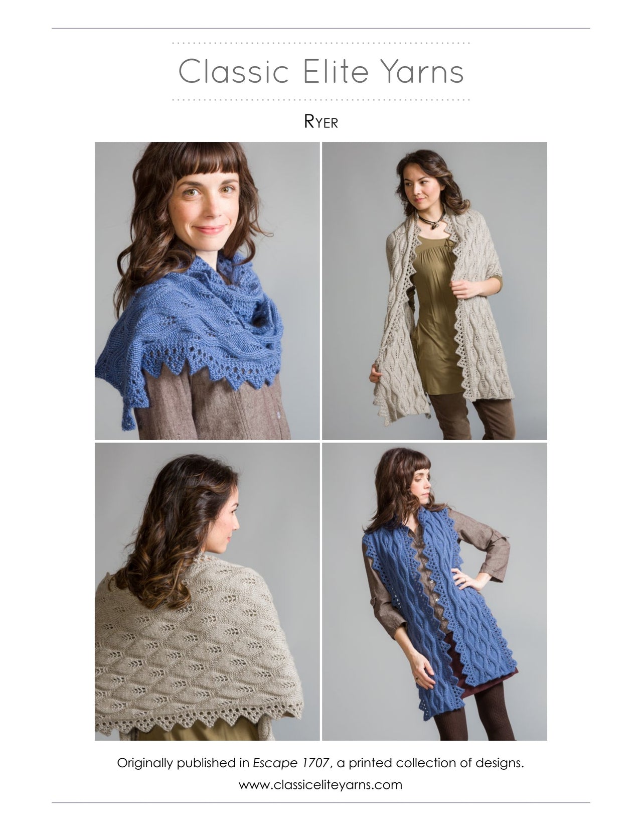 Classic Elite Yarns Ryer Scarf Knitting Pattern