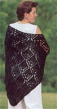Diamond Knit Shawl Wrap Knitting Pattern
