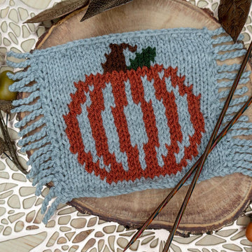 Pumpkin Mug Rug Knit