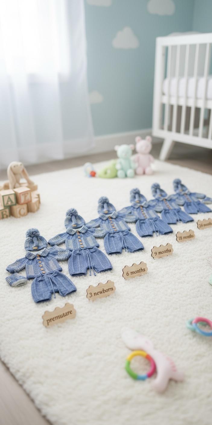 "Nathan" 4 piece set, with 8 size options  from Premature to 24 Months