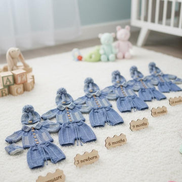 "Nathan" 4 piece set, with 8 size options  from Premature to 24 Months