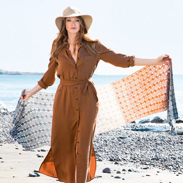 Lana Grossa 06 Crocheted Stole in Shades of Merino Cotton PDF