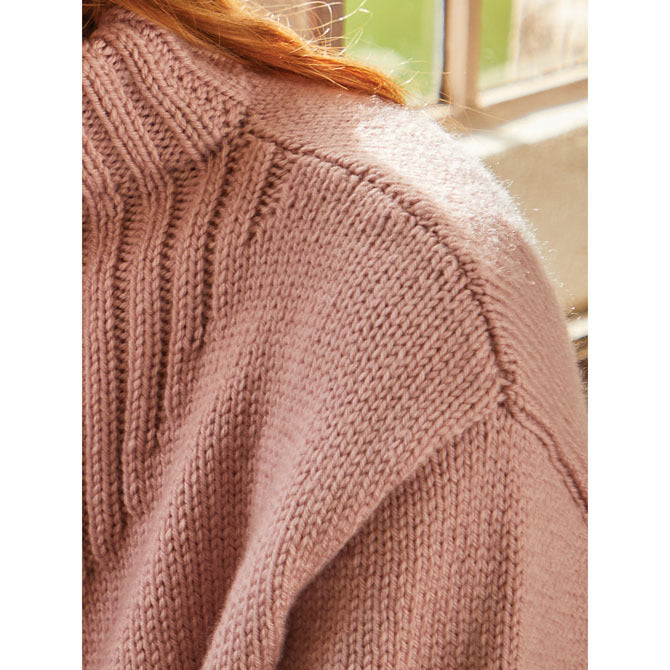 Sirdar Funnel Neck Rib Detail Sweater in Country Classic Worsted
