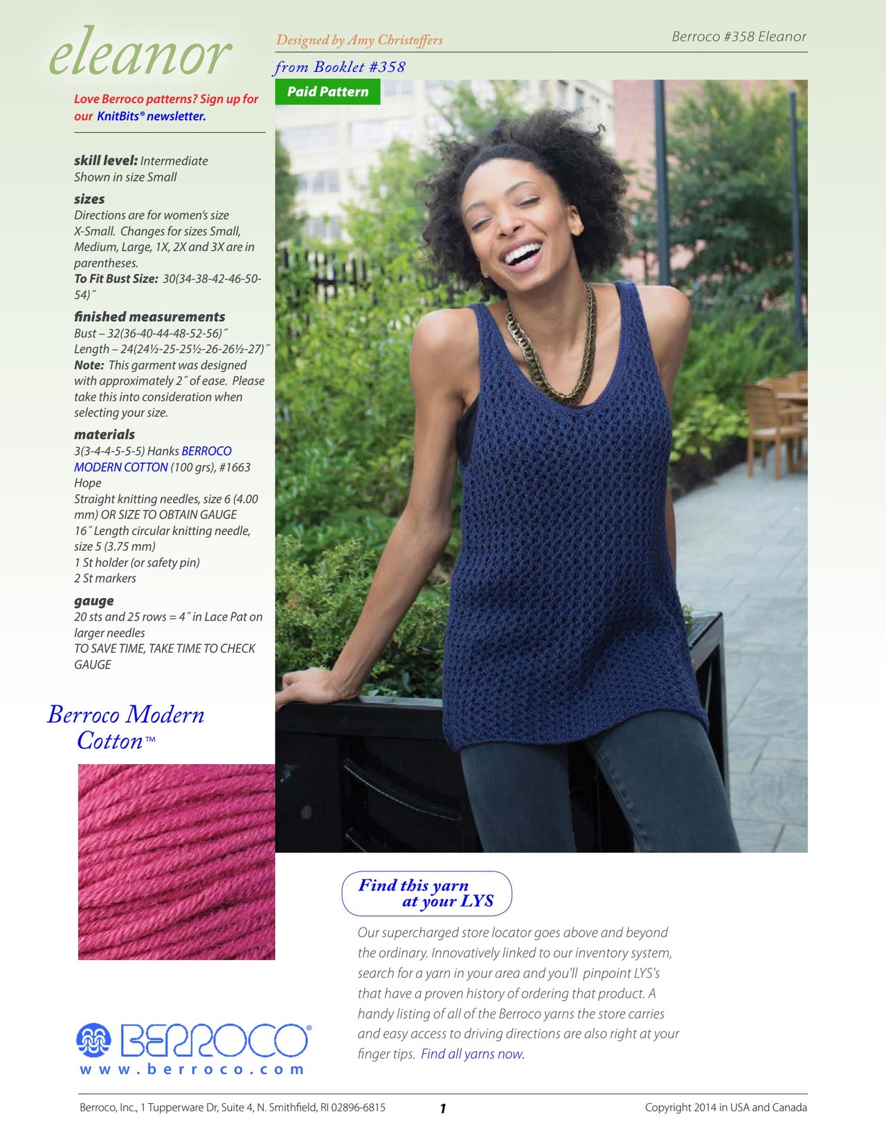Berroco Eleanor Jumper Knitting Pattern