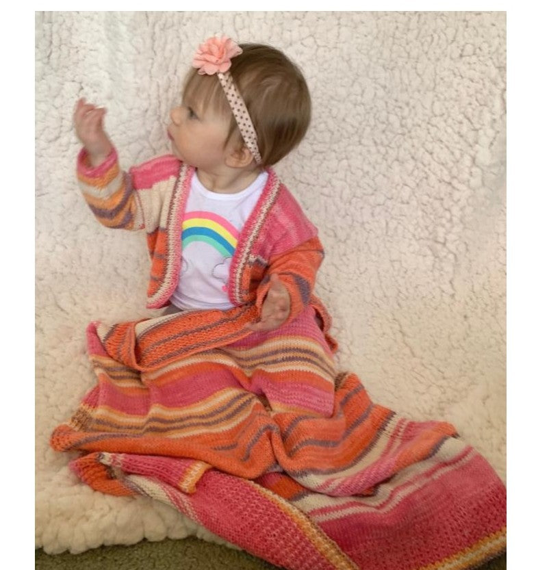 Plymouth Yarn Baby Shrug and Blanket Knitting Pattern