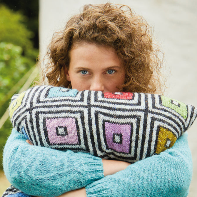 Rowan Black & White Boxes Cushion Homeware Knitting Pattern