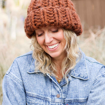 Knit Flat Chunky Hat