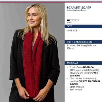 Sesia Scarlett Scarf Knitting Pattern