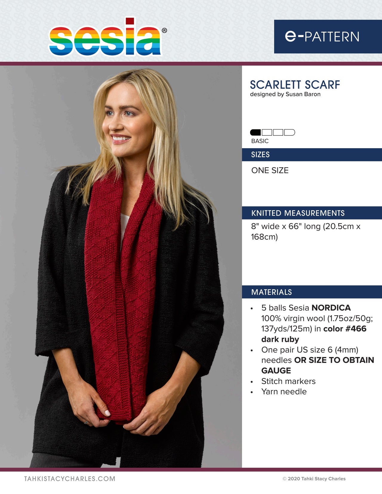 Sesia Scarlett Scarf Knitting Pattern
