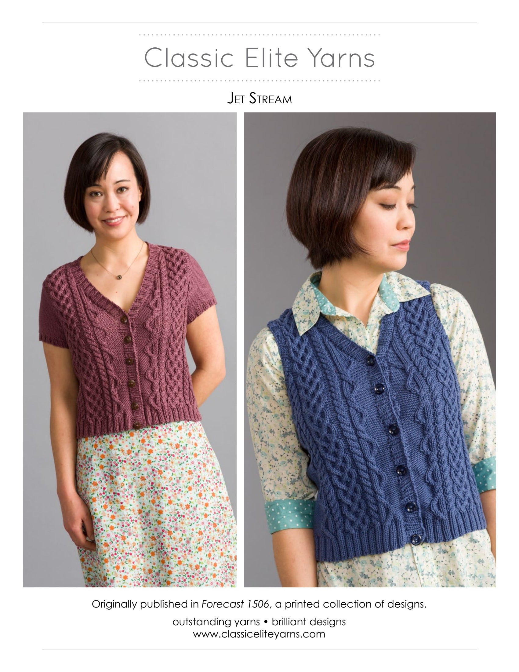 Classic Elite Yarns Jet Stream Cardigan Knitting Pattern