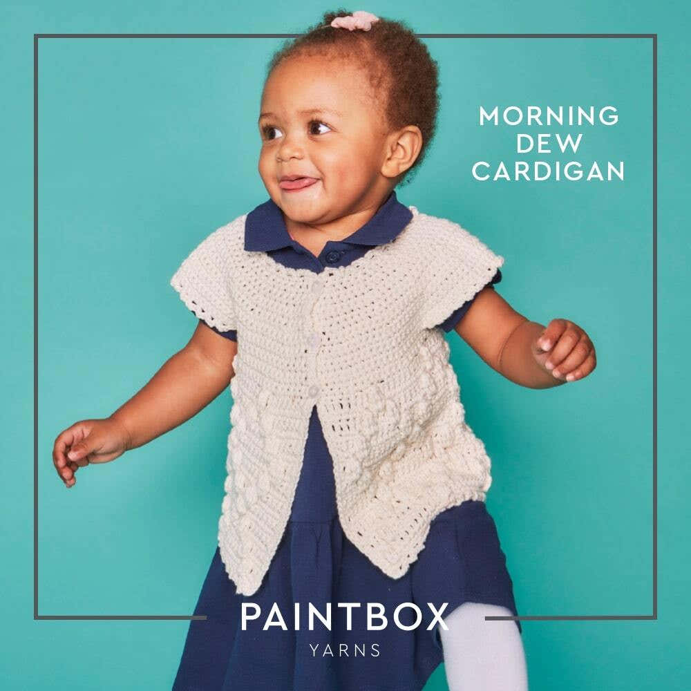 Paintbox Yarns Morning Dew Cardigan Crochet Pattern