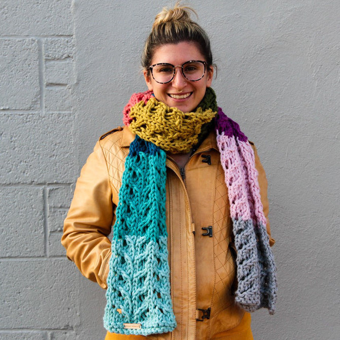Valley Yarns Palette Scarf Knitting Pattern
