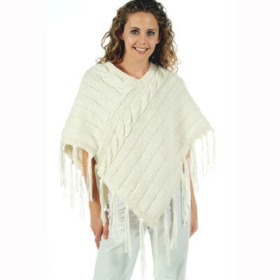 Plymouth Yarn P469 Ladies Cabled Poncho Knitting Pattern