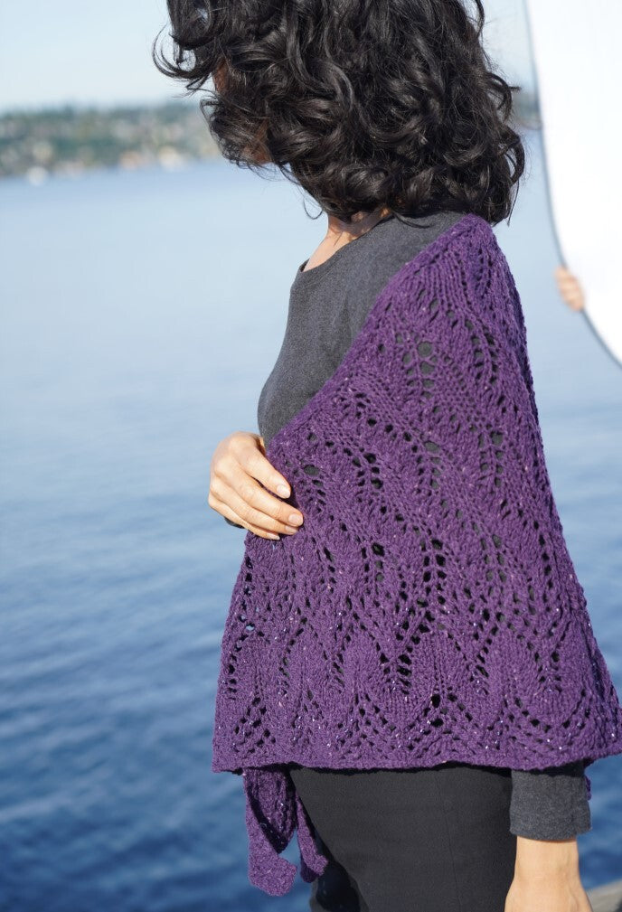 Cascade Yarns DK Flame Tree -Beaded- Shawl Knitting Pattern