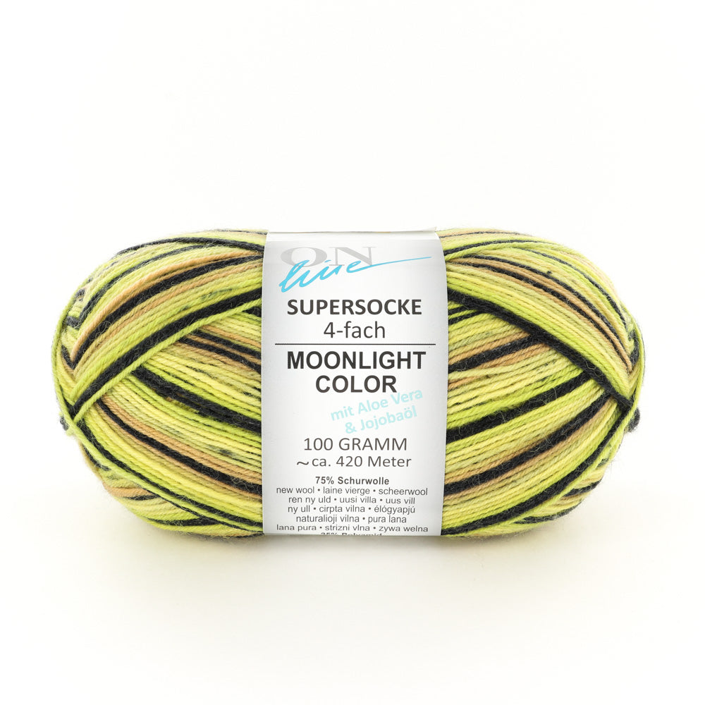 OnLine Supersocke 356 Style - 4-Ply - Moonlight Color w/ALOE Yarn - Superwash Wool