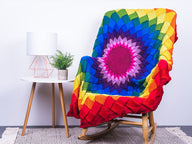 Deramores Entrelac Rainbow Blanket Knitting Pattern