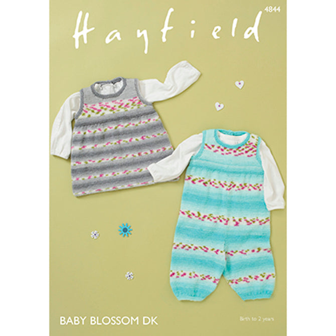 Hayfield 4844 Dungarees & Pinafore Dress Knitting Pattern