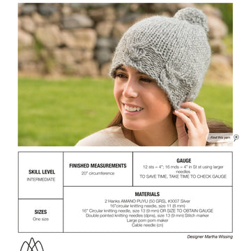 AMANO Gloria Hat Knitting Pattern