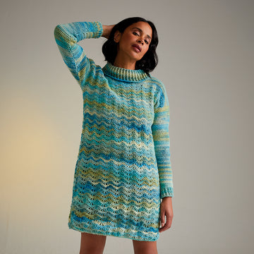 Sirdar Wildflower Roll Neck Dress Crochet Pattern