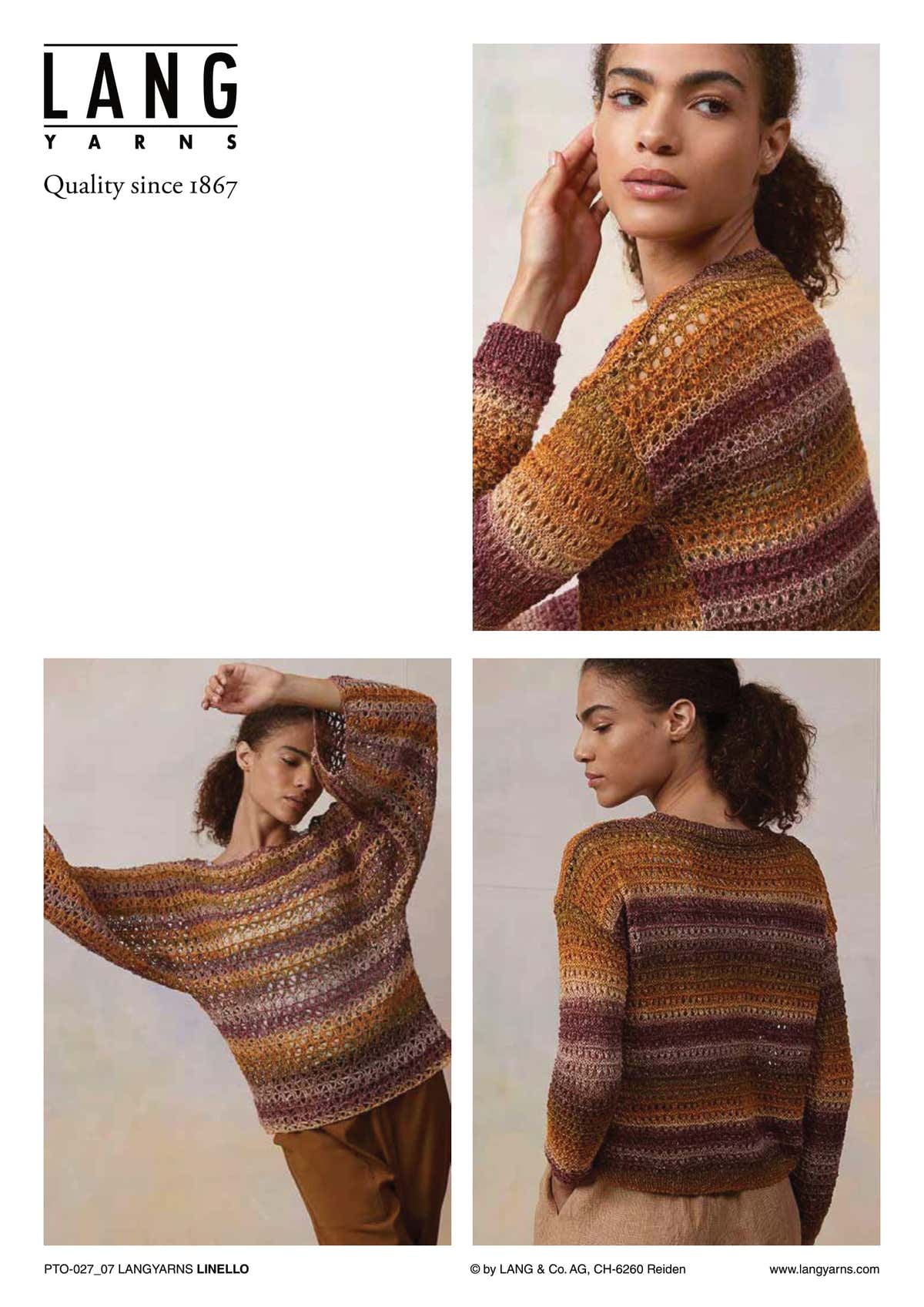 Lang PTO27-07 Sweater Jumper Knitting Pattern