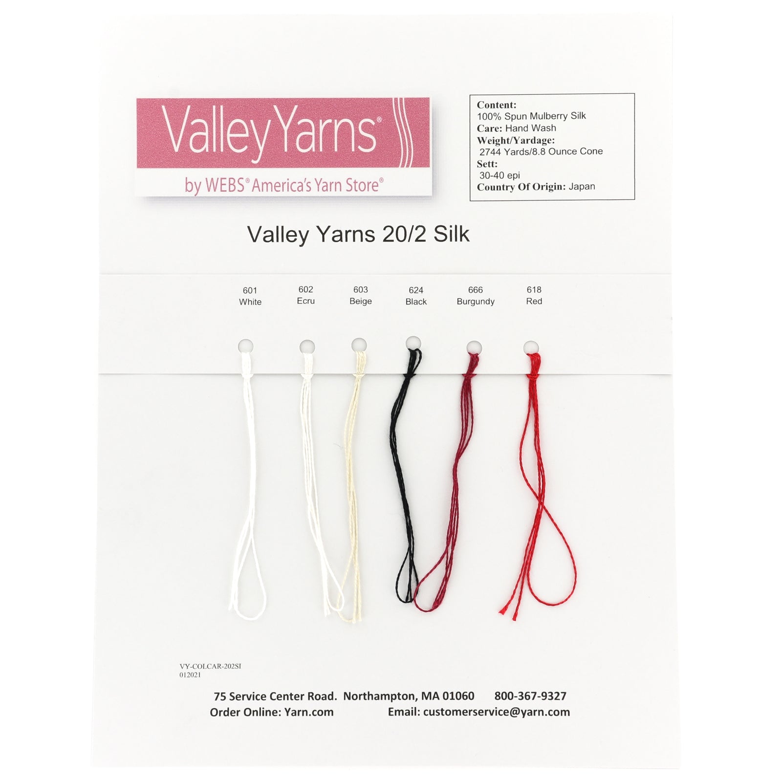 Valley Yarns Color Cards