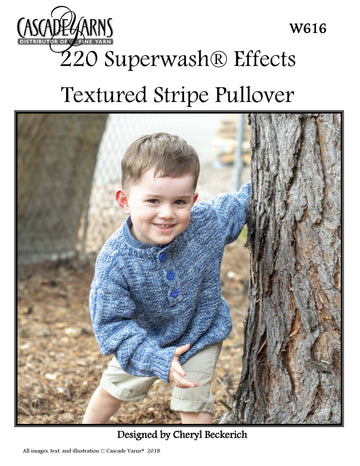 Effects Textured Stripe Pullover in Cascade Yarns 220 Superwash® - W616 - Free PDF