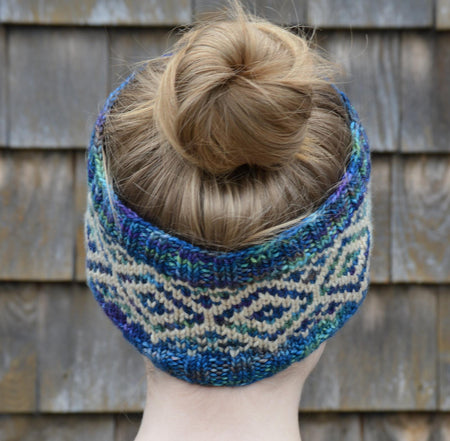 NWT Anthropologie Waffle Knit Two Tone Headband - Blue Teal Everly Knot Headband | Anthropologie main image 3