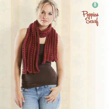 Universal Yarn Poppies Scarf Knitting Pattern