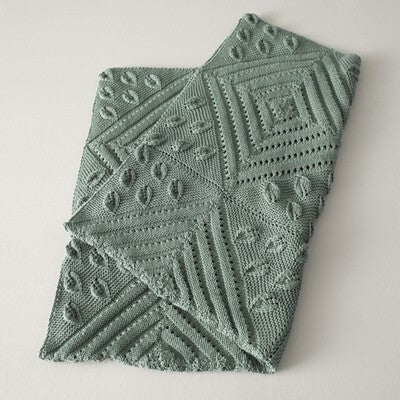 Valley Yarns Leaves and Lines Afghan Knitting Pattern