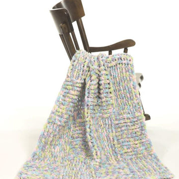 Crochet Baby Blanket in Plymouth Yarn Encore Boucle Colorspun