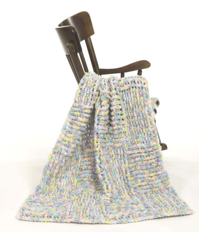 Crochet Baby Blanket in Plymouth Yarn Encore Boucle Colorspun
