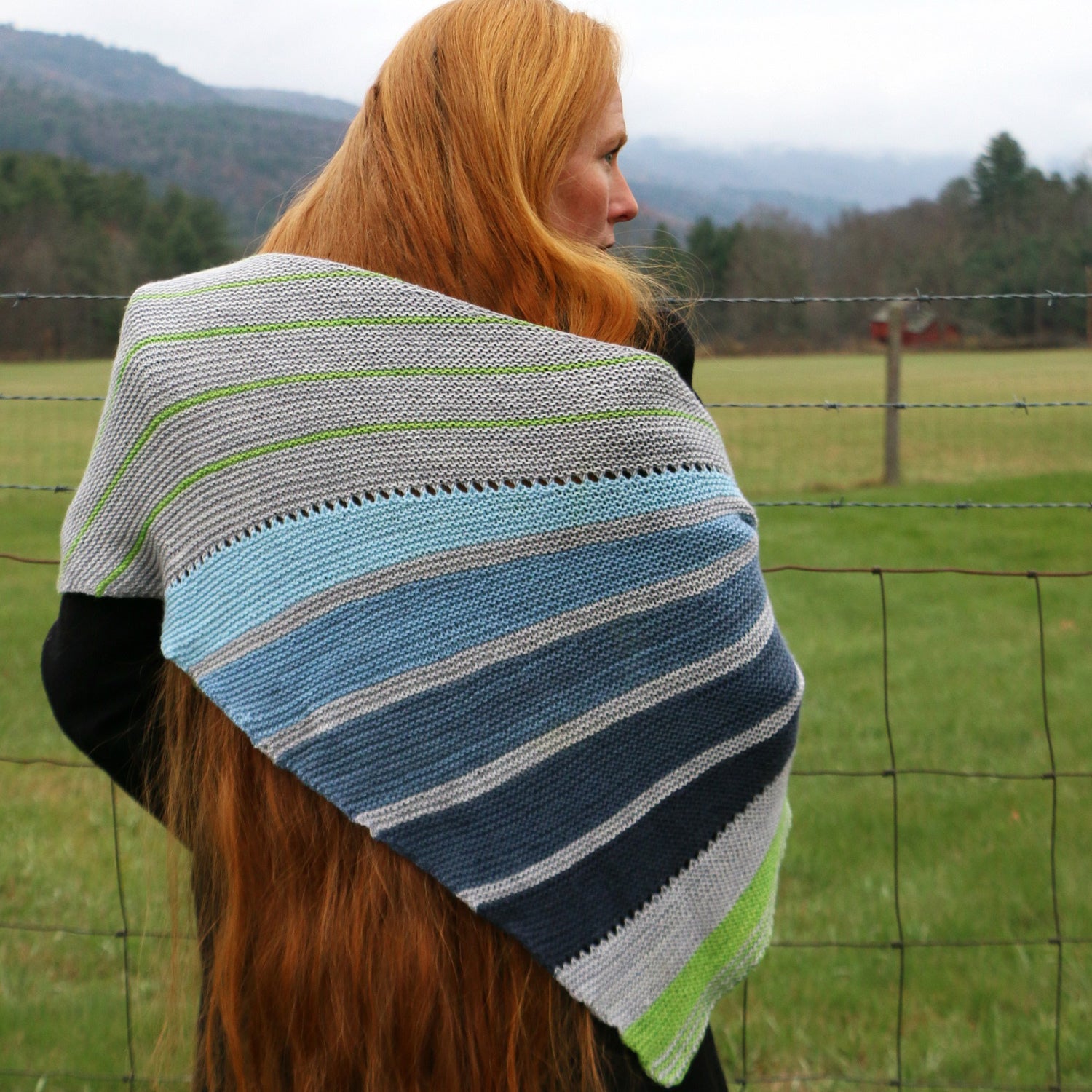 Wonderland Yarns Stripes and Swaths Shawl Knitting Pattern