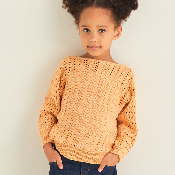 Sirdar Lace Mesh Pullover Jumper Knitting Pattern
