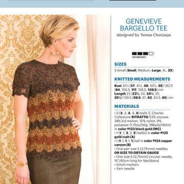 Stacy Charles Fine Yarns Genevieve Bargello Tee Knitting