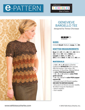 Stacy Charles Fine Yarns Genevieve Bargello Tee Knitting