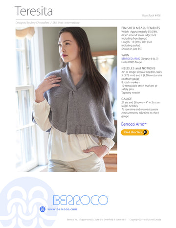 Berroco Terisita Cape Knitting Pattern