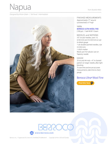 Berroco Napua Hat Knitting Pattern