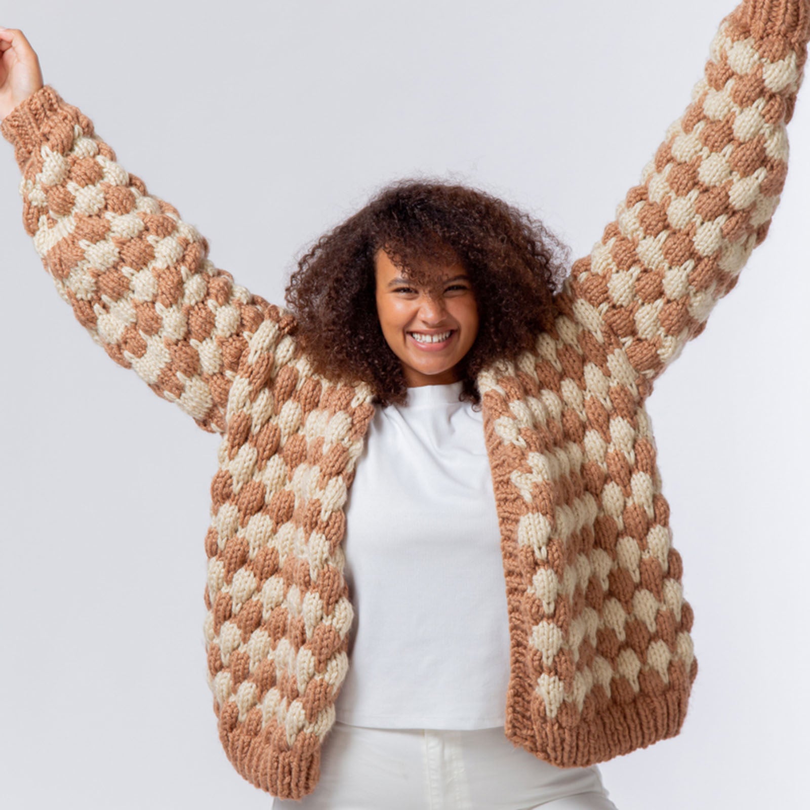 Paintbox Yarns Bubble Stitch Cardigan Knitting Pattern