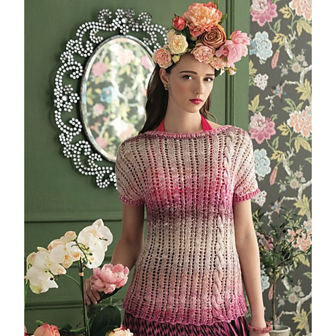 Noro Offset Cable Tee Jumper Knitting Pattern