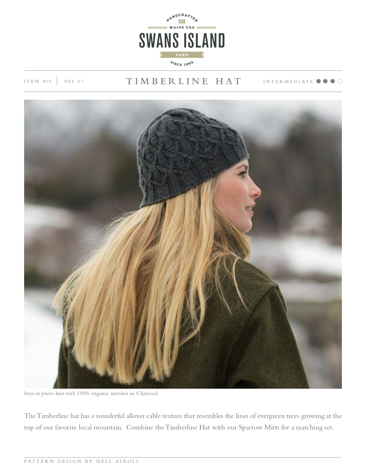 Swans Island Timberline Hat Knitting Pattern