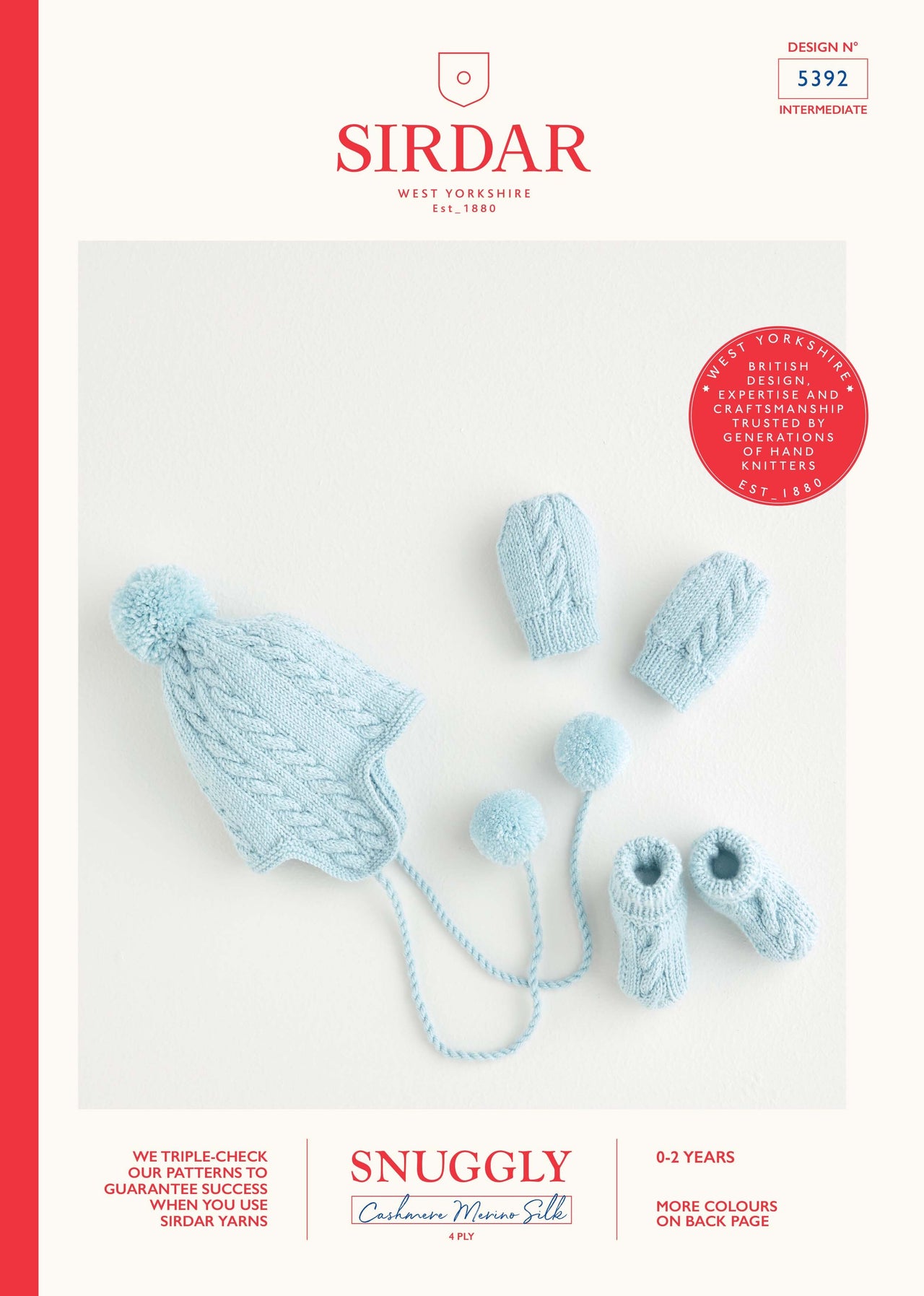 Sirdar 5392 Pom Pom Hat, Mittens & Bootees PDF